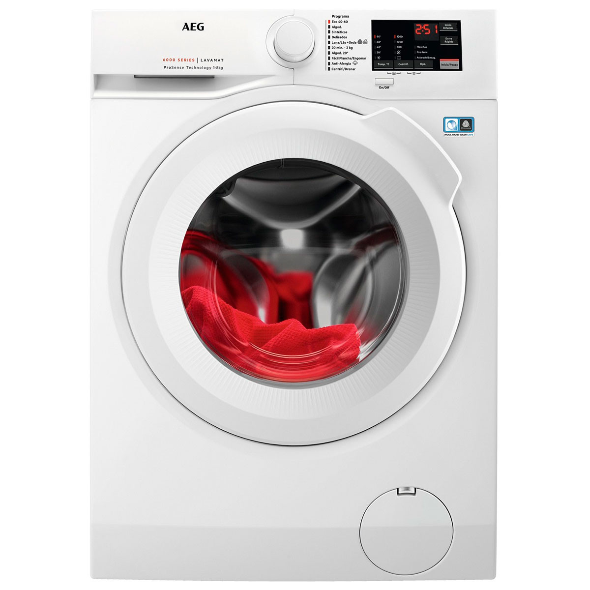 LAVADORA AEG SERIE 6000 PROSENSE LFA6I8272A A - 8kg - 1200rpm