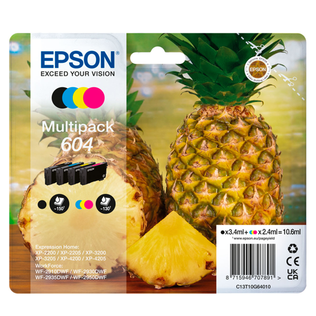 TÓNER EPSON MULTIPACK 4 COLORES 604 C13T10G64010