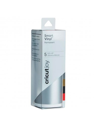 5 HOJAS VINILO PERMANENTE CRICUT JOY SMART CRC-2008034 14x30cm