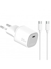 CARGADOR + CABLE CELLY USB-C UPTC1USBC25WCTC