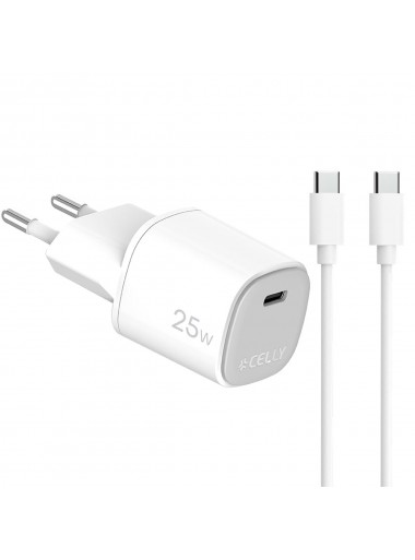 CARGADOR + CABLE CELLY USB-C UPTC1USBC25WCTC