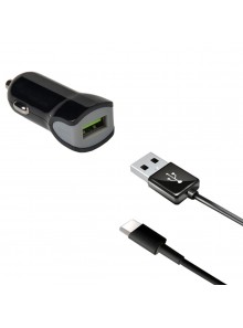 CARGADOR COCHE CELLY + CABLE USB-A A USB-C CCUSBTYPEC