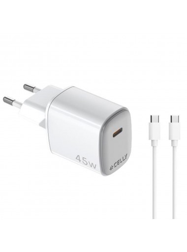 CARGADOR + CABLE CELLY USB-C UPTC1USBC45WCTC 45W