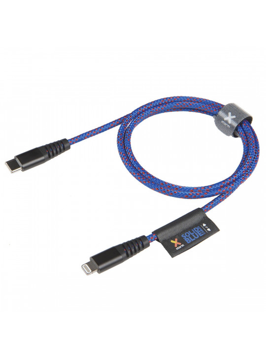 CABLE XTORM SOLID BLUE USB-C A LIGHTNING CS032 1m