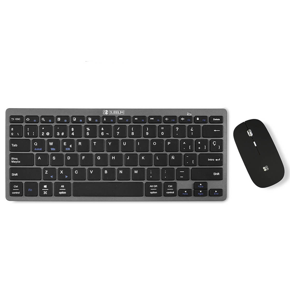 TECLADO + RATÓN SUBBLIM BLUETOOTH COMBO DYNAMIC COMPACT GREY SUB-KBC-OCO002