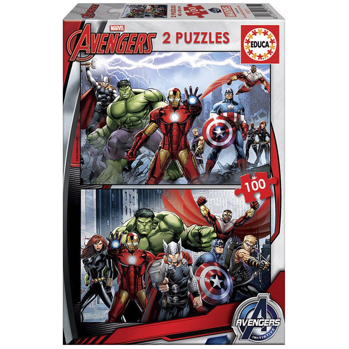 Puzzle Vegadores 100 piezas avengers puz15771 2x100 educa 2 infantiles de partir 6 ref.15771 15771