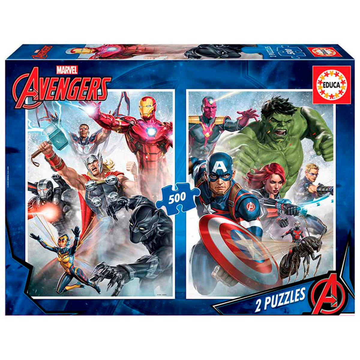 Puzzle Marvel Vengadores 2x500 piezas disfrazzes mania 2 500 cm