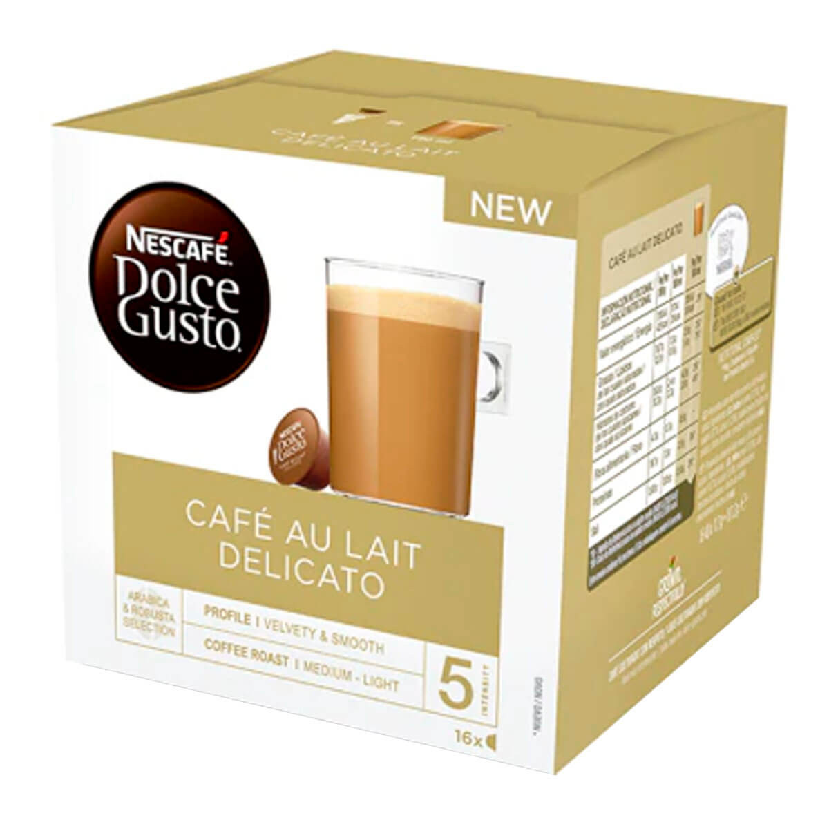 CÁPSULAS DOLCE GUSTO CAFÉ CON LECHE DELICATO